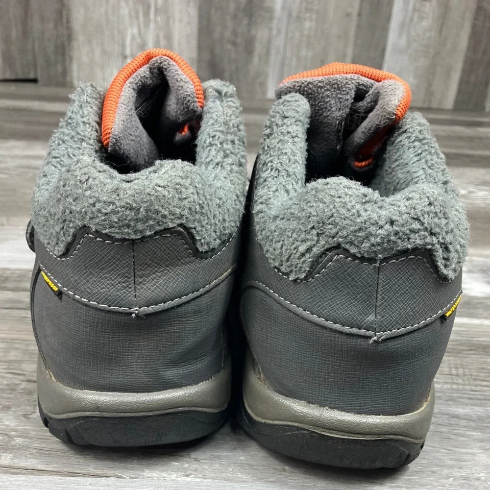 Keen Waterproof Winter Boots Grey Orange Faux Fur Lined Youth Size 5 1013615